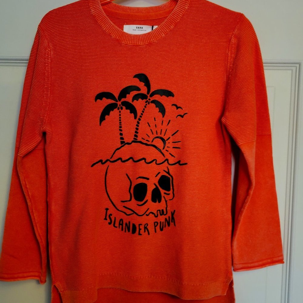 NWT ZARA BOYS SWEATER WITH GRAPHIC PRINT SIZE 6